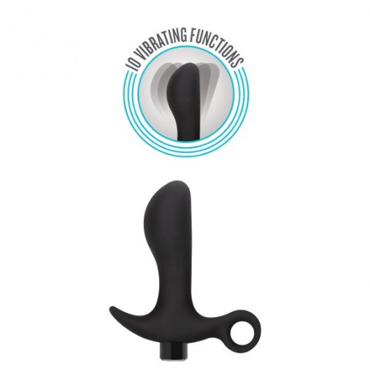 Черный анальный вибратор Silicone Vibrating Prostate Massager 01 - 10,8 см. - Blush Novelties - в Краснодаре купить с доставкой