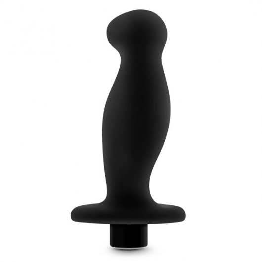 Черный анальный вибромассажёр Silicone Vibrating Prostate Massager 02 - 10,8 см. - Blush Novelties - в Краснодаре купить с доставкой