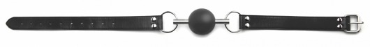 Кляп-шар на чёрных ремешках Solid Ball Gag - Shots Media BV - купить с доставкой в Краснодаре