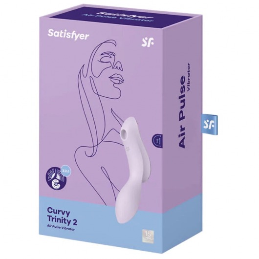 Сиреневый вибромассажер с вакуумной стимуляцией Curvy Trinity 2 - Satisfyer