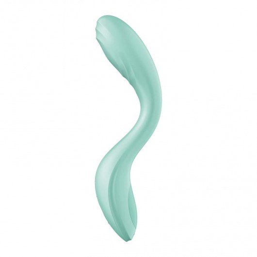 Мятный вибромассажер Rrrolling Pleasure с движущимся шариком - 23 см. - Satisfyer