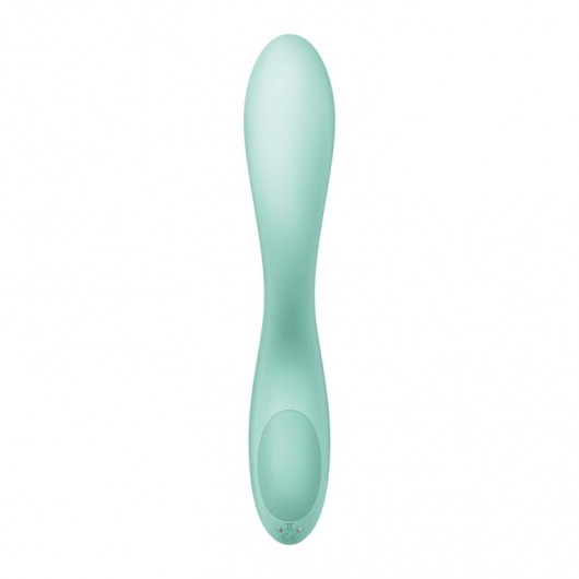 Мятный вибромассажер Rrrolling Pleasure с движущимся шариком - 23 см. - Satisfyer