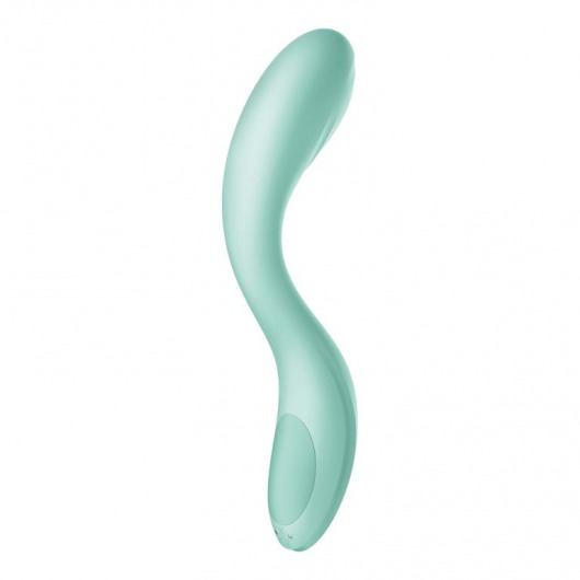 Мятный вибромассажер Rrrolling Pleasure с движущимся шариком - 23 см. - Satisfyer