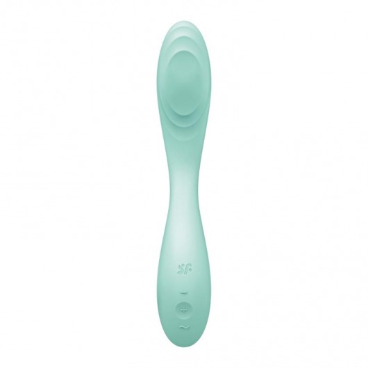 Мятный вибромассажер Rrrolling Pleasure с движущимся шариком - 23 см. - Satisfyer