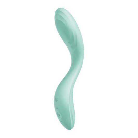 Мятный вибромассажер Rrrolling Pleasure с движущимся шариком - 23 см. - Satisfyer