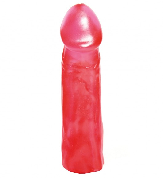 Розовая реалистичная насадка для трусиков с плугом - 19,5 см. - Джага-Джага - купить с доставкой в Краснодаре