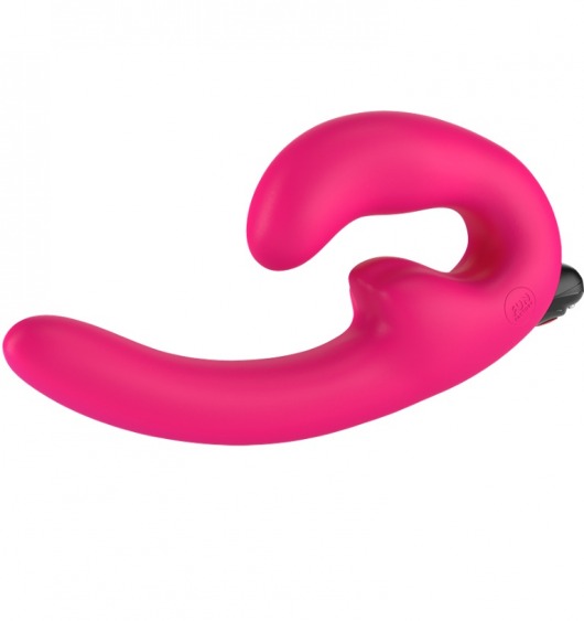 Розовый страпон с вибрацией Sharevibe - 22 см. - Fun Factory - купить с доставкой в Краснодаре