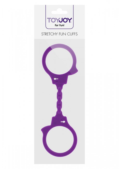 Фиолетовые эластичные наручники STRETCHY FUN CUFFS - Toy Joy - купить с доставкой в Краснодаре