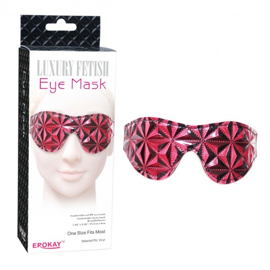Красно-чёрная маска на глаза с геометрическим узором - Erokay - купить с доставкой в Краснодаре