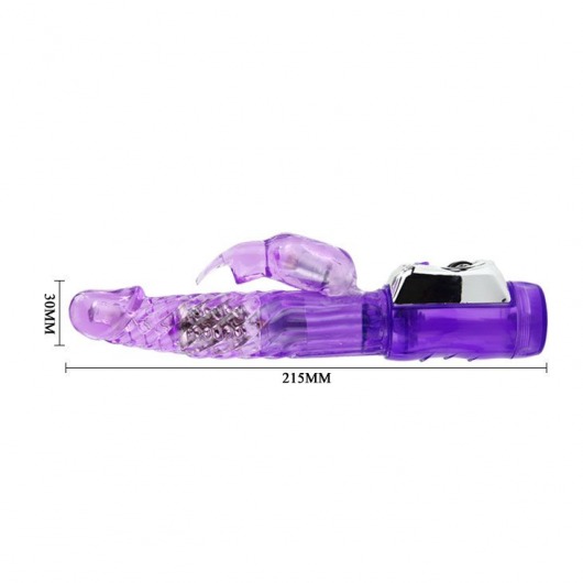 Фиолетовый ротатор-кролик с клиторальным отростком - 21,5 см. - Baile
