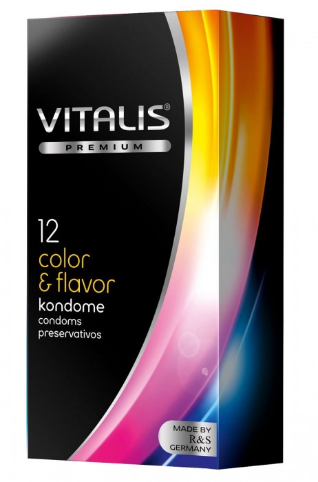Цветные ароматизированные презервативы VITALIS PREMIUM color   flavor - 12 шт. - Vitalis - купить с доставкой в Краснодаре