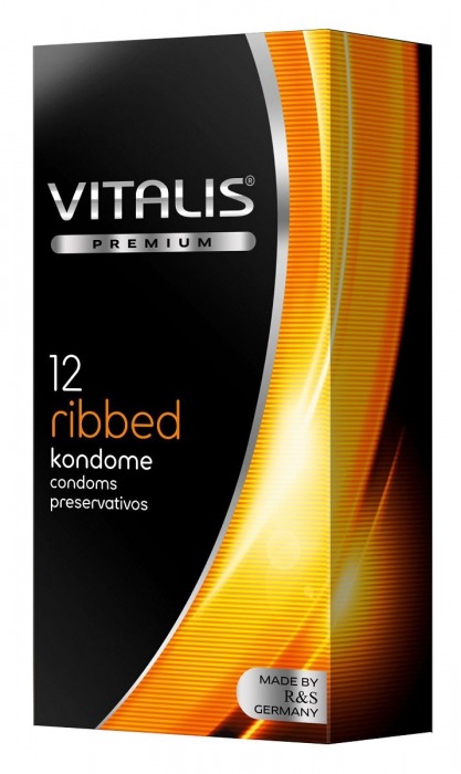 Ребристые презервативы VITALIS PREMIUM ribbed - 12 шт. - Vitalis - купить с доставкой в Краснодаре