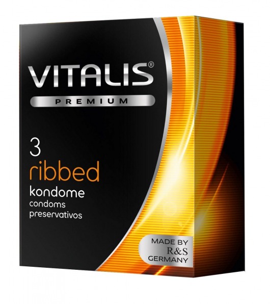 Ребристые презервативы VITALIS PREMIUM ribbed - 3 шт. - Vitalis - купить с доставкой в Краснодаре