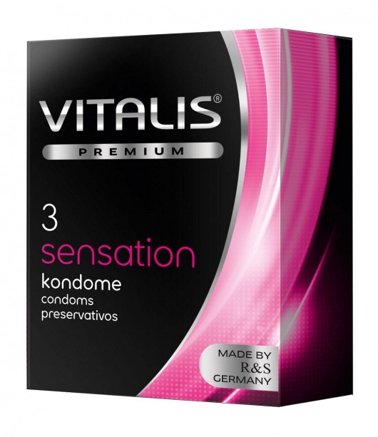 Презервативы с пупырышками и кольцами VITALIS PREMIUM sensation - 3 шт. - Vitalis - купить с доставкой в Краснодаре