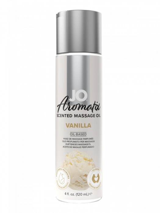 Массажное масло JO Aromatix Massage Oil Vanilla с ароматом ванили - 120 мл. - System JO - купить с доставкой в Краснодаре