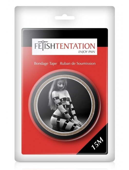 Черный скотч для фиксации - 15 м. - Fetish Tentation - купить с доставкой в Краснодаре