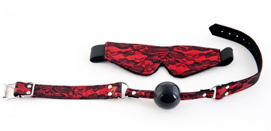 Кружевной набор красного цвета: маска и кляп - ToyFa - купить с доставкой в Краснодаре