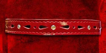 Красный декоративный ошейник со стразами - Подиум - купить с доставкой в Краснодаре