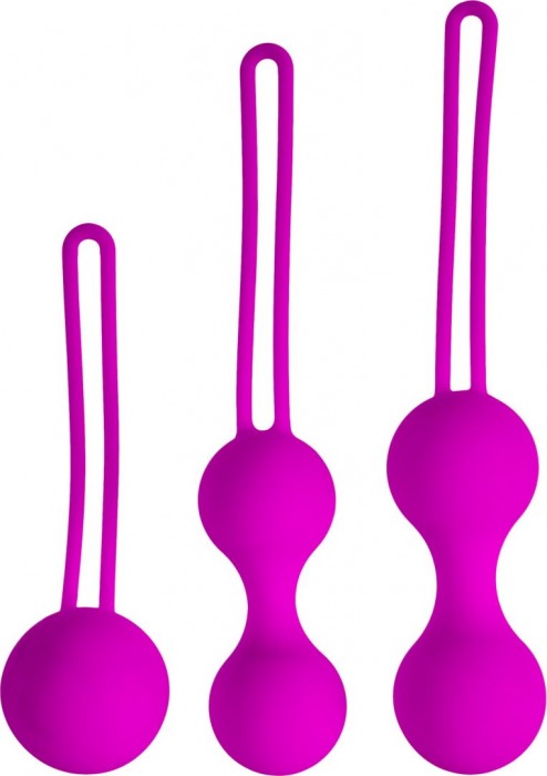 Набор лиловых вагинальных шариков Shrink Orbs - Bradex