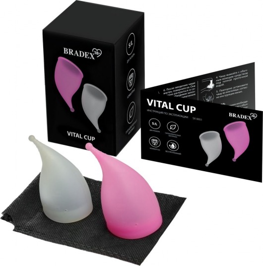 Набор менструальных чаш Vital Cup (размеры S и L) - Bradex - купить с доставкой в Краснодаре