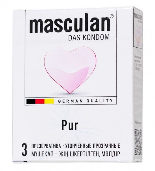 Супертонкие презервативы Masculan Pur - 3 шт. - Masculan - купить с доставкой в Краснодаре