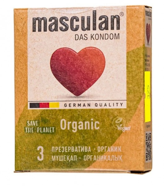 Экологически чистые презервативы Masculan Organic - 3 шт. - Masculan - купить с доставкой в Краснодаре