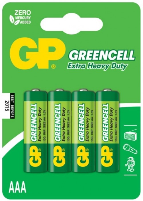 Батарейки солевые GP GreenCell AAA/R03G - 4 шт. - Элементы питания - купить с доставкой в Краснодаре