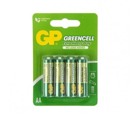 Батарейки солевые GP GreenCell AA/R6G - 4 шт. - Элементы питания - купить с доставкой в Краснодаре