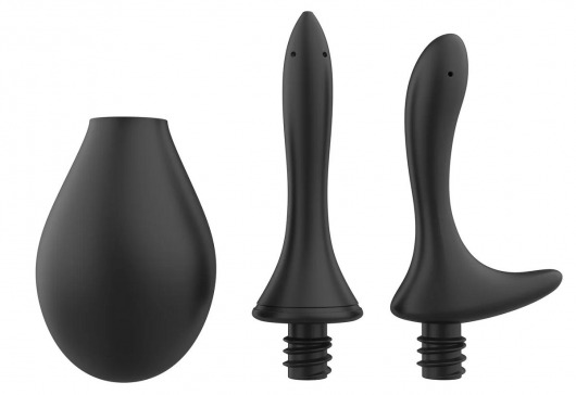 Черный анальный душ Nexus Anal Douche Set с 2 сменными насадками - Nexus Range - купить с доставкой в Краснодаре