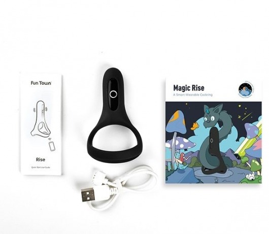 Черное виброкольцо Magic Motion Rise с подхватом мошонки - Magic Motion - в Краснодаре купить с доставкой