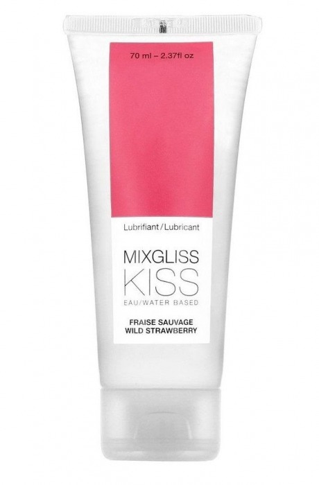 Смазка на водной основе Mixgliss Kiss с ароматом земляники - 70 мл. - Strap-on-me - купить с доставкой в Краснодаре