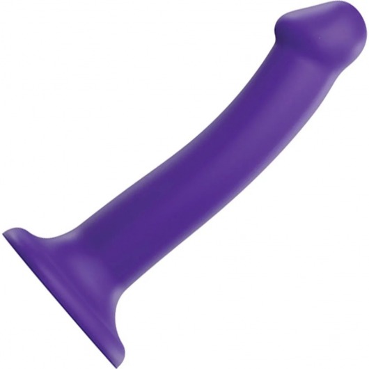 Фиолетовый фаллоимитатор-насадка Strap-On-Me Dildo Dual Density size M - 18 см. - Strap-on-me - купить с доставкой в Краснодаре