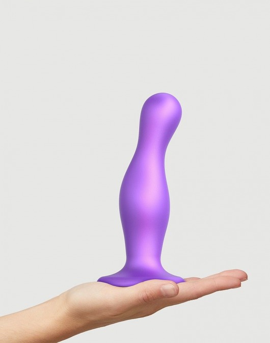 Фиолетовая насадка Strap-On-Me Dildo Plug Curvy size L - Strap-on-me - купить с доставкой в Краснодаре