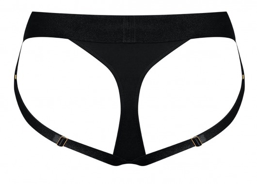 Черные трусики для насадок Heroine Lingerie Harness - size S - Strap-on-me - купить с доставкой в Краснодаре
