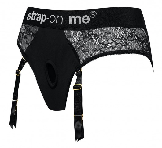 Черные трусики для насадок Diva Lingerie Harness - size M - Strap-on-me - купить с доставкой в Краснодаре