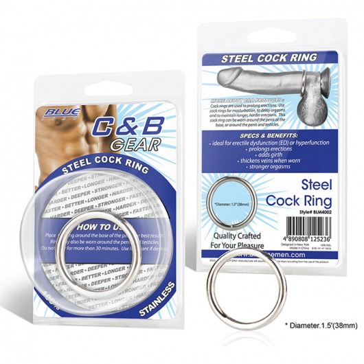 Стальное эрекционное кольцо STEEL COCK RING - 4.5 см. - BlueLine - в Краснодаре купить с доставкой
