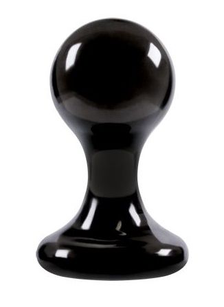 Большая чёрная анальная пробка Luna Balls на присоске - 9,5 см. - NS Novelties