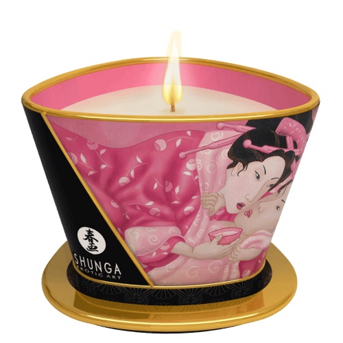 Массажная свеча Rose Petals с ароматом розы - 170 мл. - Shunga - купить с доставкой в Краснодаре
