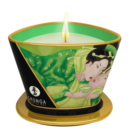 Массажная свеча Exotic Green Tea с ароматом зелёного чая - 170 мл. - Shunga - купить с доставкой в Краснодаре