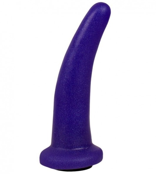 Фиолетовая гладкая изогнутая насадка-плаг - 13,3 см. - LOVETOY (А-Полимер) - купить с доставкой в Краснодаре
