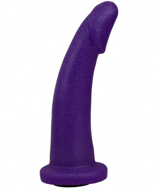 Фиолетовая гладкая изогнутая насадка-плаг - 14,7 см. - LOVETOY (А-Полимер) - купить с доставкой в Краснодаре