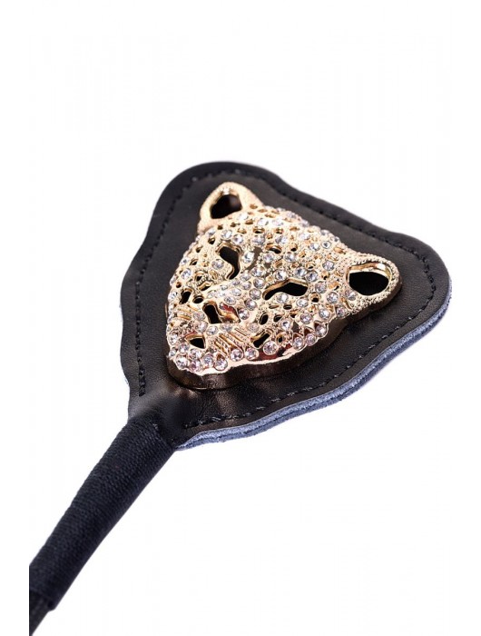 Чёрный стек с фигуркой леопарда на наконечнике - 21 см. - ToyFa - купить с доставкой в Краснодаре