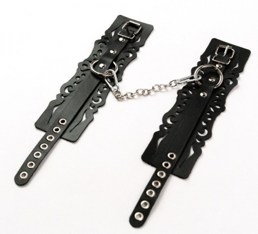 Узорчатые кожаные оковы с регулируемыми ремешками - Crazy Handmade - купить с доставкой в Краснодаре