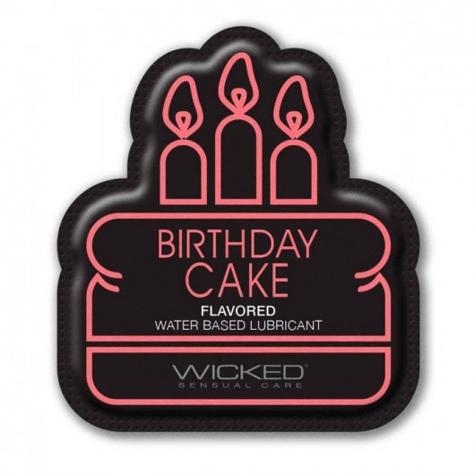 Лубрикант на водной основе со вкусом торта с кремом Wicked Aqua Birthday cake - 3 мл. - Wicked - купить с доставкой в Краснодаре