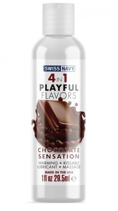 Массажный гель 4-в-1 Chocolate Sensation с ароматом шоколада - 29,5 мл. - Swiss navy - купить с доставкой в Краснодаре