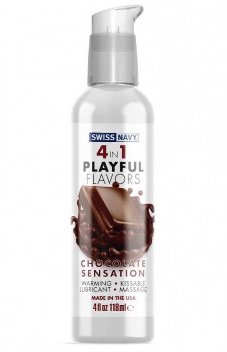 Массажный гель 4-в-1 Chocolate Sensation с ароматом шоколада - 118 мл. - Swiss navy - купить с доставкой в Краснодаре