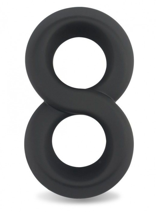 Черное двойное эрекционное кольцо Ultra Soft Platinum Cure Silicone Cockring - Lovetoy - в Краснодаре купить с доставкой