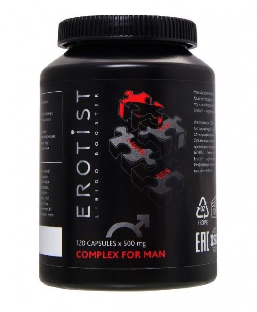Капсулы для улучшения эректильной функции Erotist COMPLEX FOR MAN - 120 капсул (500 мг.) - Erotist Libido Booster - купить с доставкой в Краснодаре