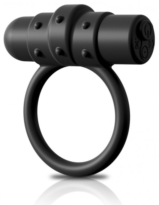 Черное перезаряжаемое эрекционное кольцо Vibrating Silicone C-Ring - Pipedream - в Краснодаре купить с доставкой