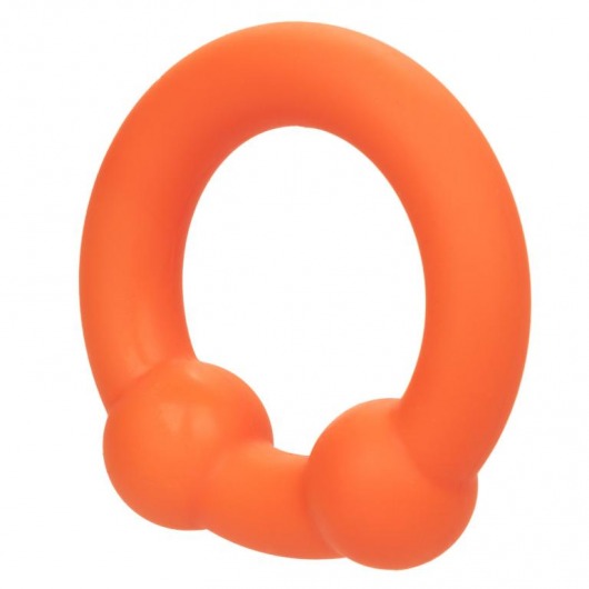 Оранжевое эрекционное кольцо Liquid Silicone Dual Ball Ring - California Exotic Novelties - в Краснодаре купить с доставкой